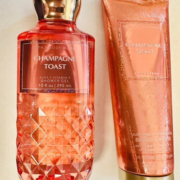 BATH & BODY WORKS CHAMPAGNE TOAST SHOWER GEL & BODY CREAM BRAND NEW - Picture 1 of 1
